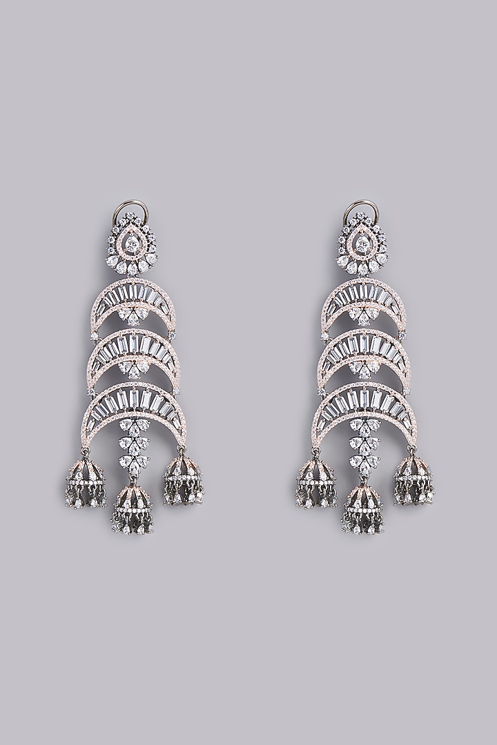 Two Tone Finish Zircon Dangler Earrings by Aster at Pernia's Pop Up Shop