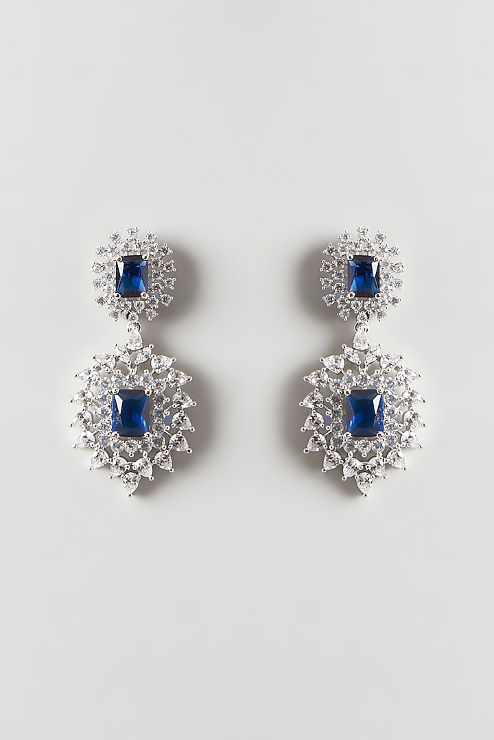White Finish Sapphire & Zircon Necklace Set by Aster at Pernia's Pop Up Shop