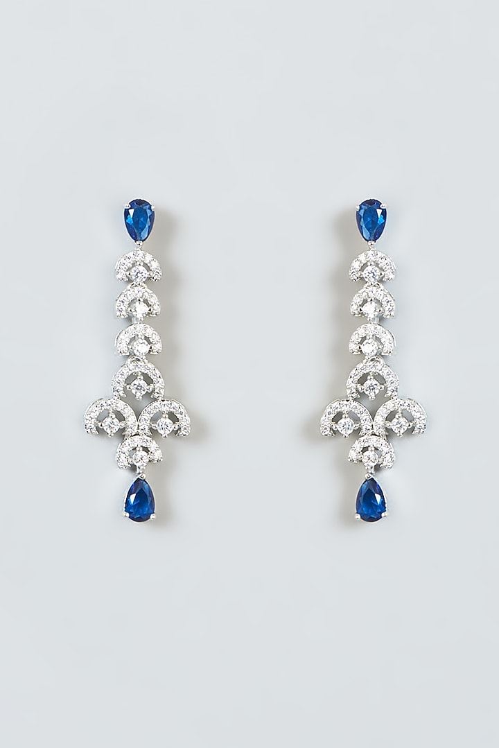 White Finish Sapphire & Zircon Choker Necklace Set by Aster at Pernia's Pop Up Shop