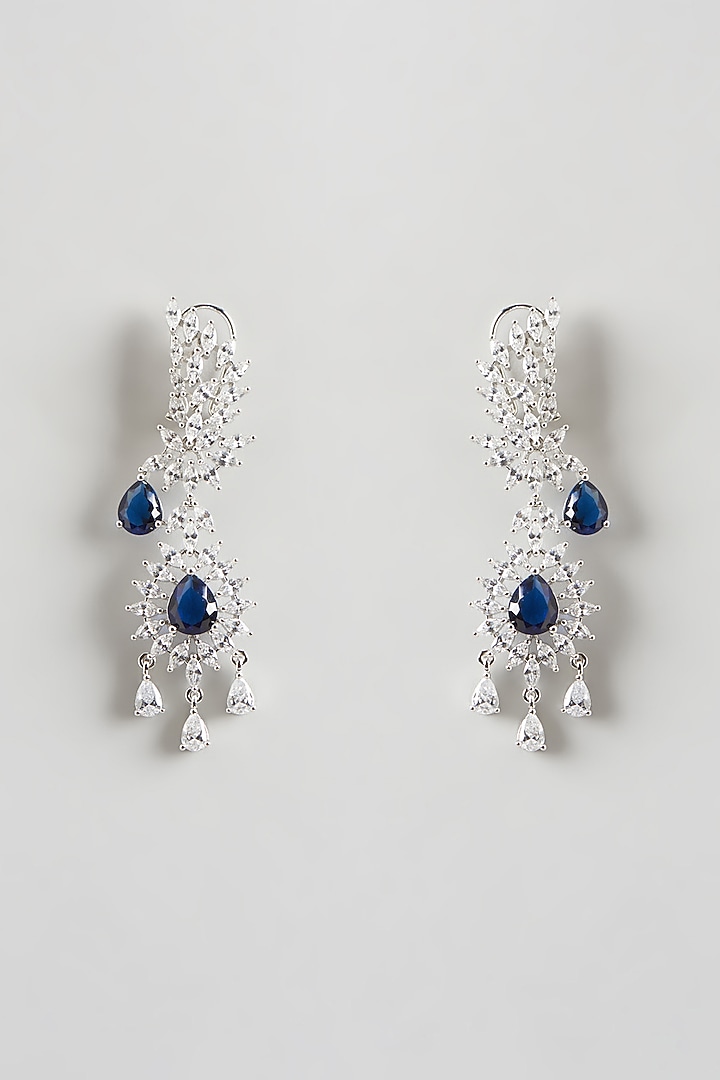 White Finish Sapphire & Zircon Necklace Set by Aster at Pernia's Pop Up Shop