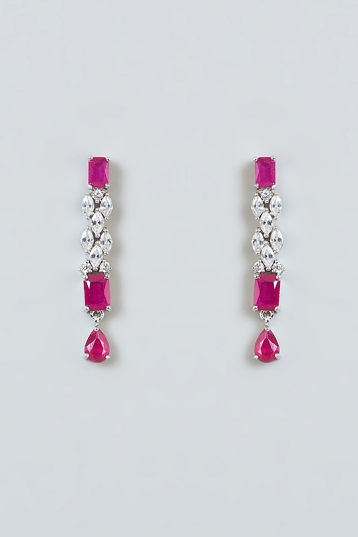 White Finish Zircon & Ruby Necklace Set by Aster at Pernia's Pop Up Shop
