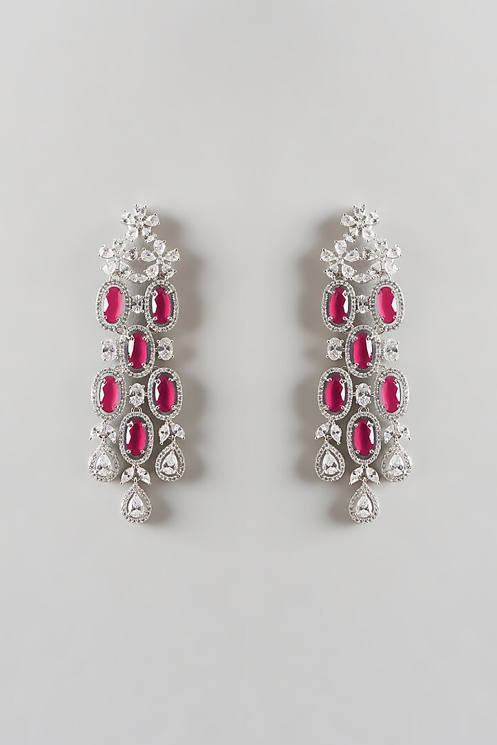 White Finish Zircon & Ruby Choker Necklace Set by Aster at Pernia's Pop Up Shop