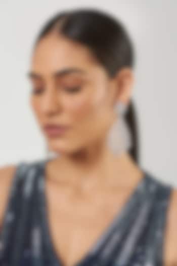 White Finish Zircon Dangler Earrings by Aster at Pernia's Pop Up Shop