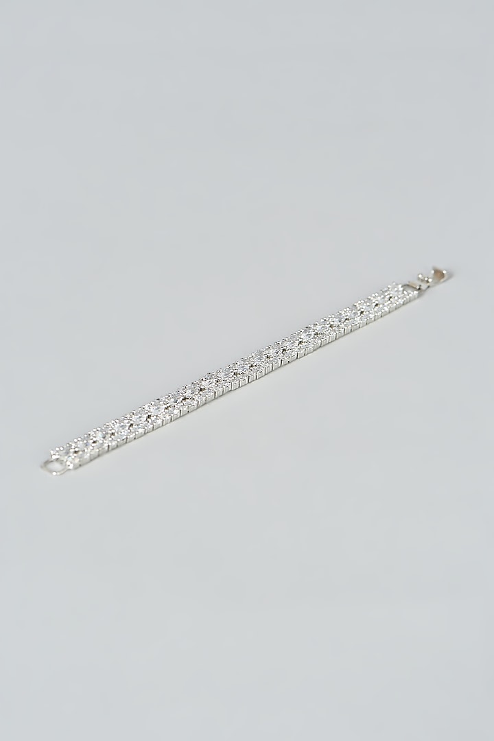 White Finish Zircon Bracelet by Aster at Pernia's Pop Up Shop