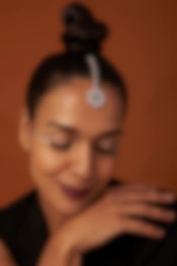 Rose Gold Finish Zircon & Green Stone Maangtikka by Aster at Pernia's Pop Up Shop