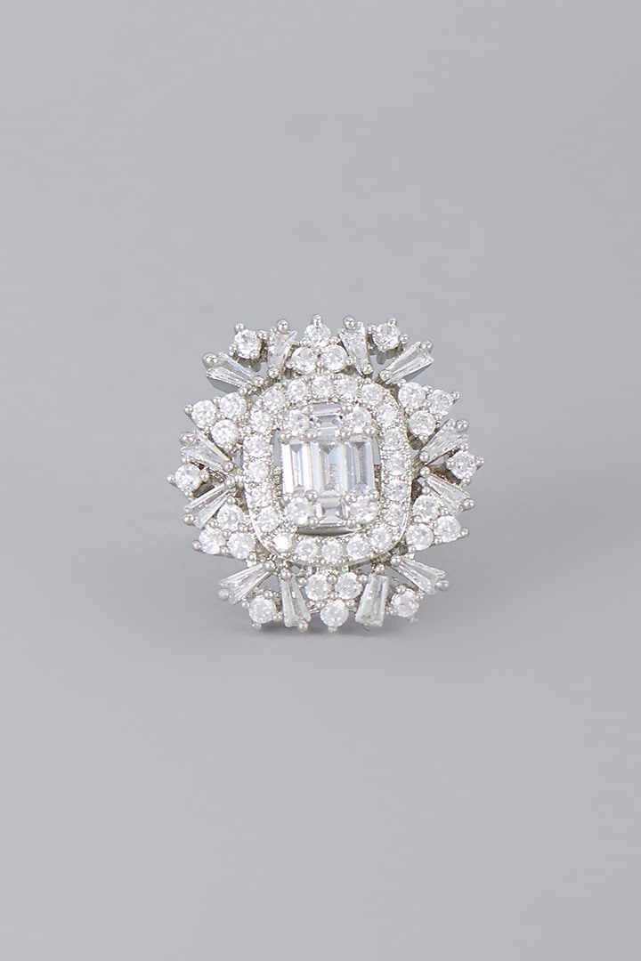 White Finish Zircon Ring by Aster at Pernia's Pop Up Shop