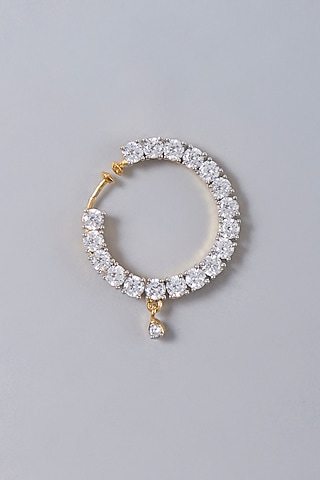 Gold Finish Zircon Nose Ring by Aster