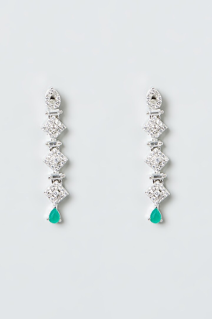 White Finish Turquoise Stones Necklace Set by Aster at Pernia's Pop Up Shop