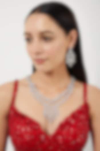 White Finish Zircons Layered Necklace Set by Aster at Pernia's Pop Up Shop
