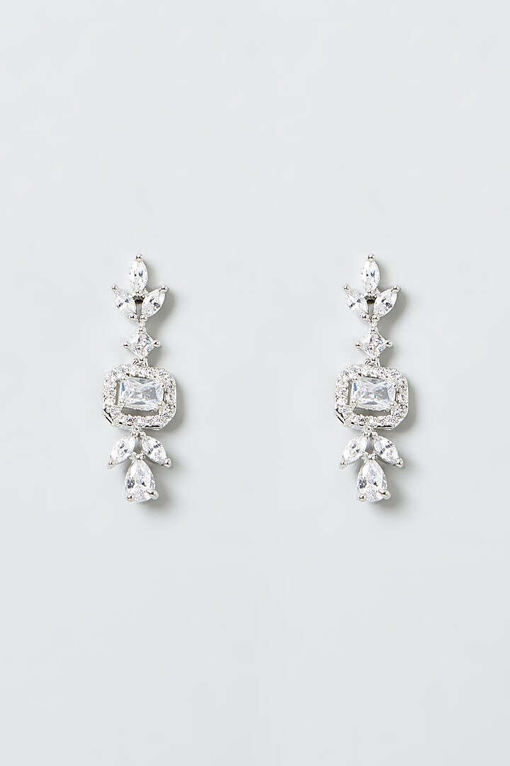 White Finish Zircons Necklace Set by Aster at Pernia's Pop Up Shop
