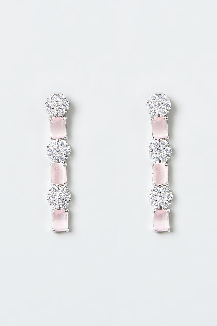 White Finish Pink Stones Necklace Set by Aster at Pernia's Pop Up Shop