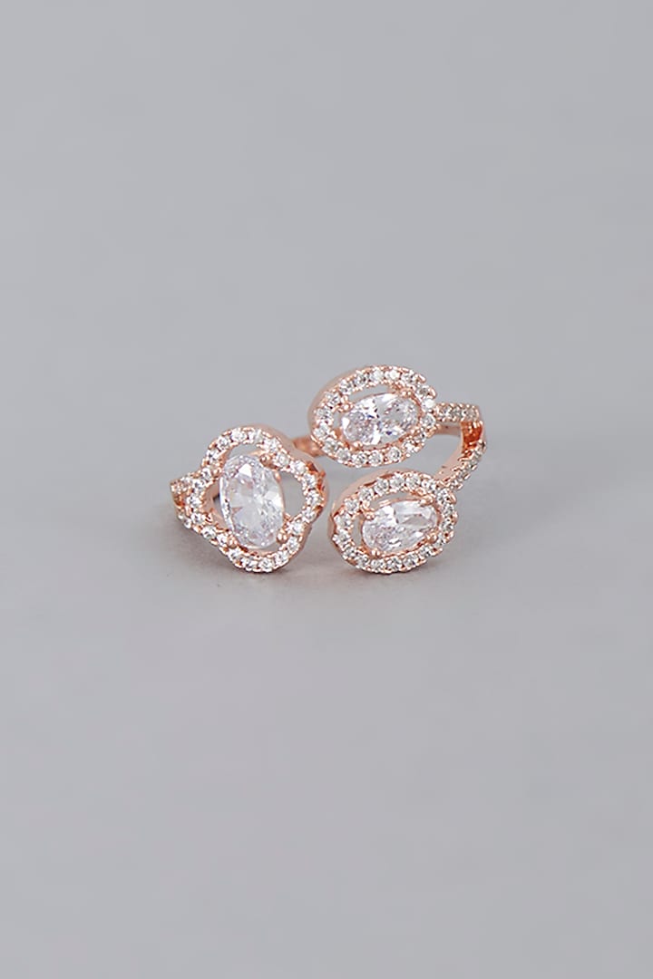 Rose Gold Finish Zircon Ring by Aster at Pernia's Pop Up Shop