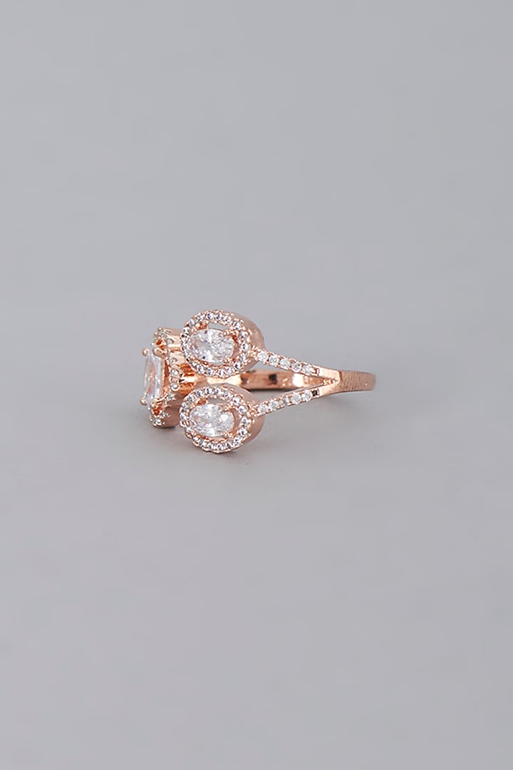 Rose Gold Finish Zircon Ring by Aster at Pernia's Pop Up Shop