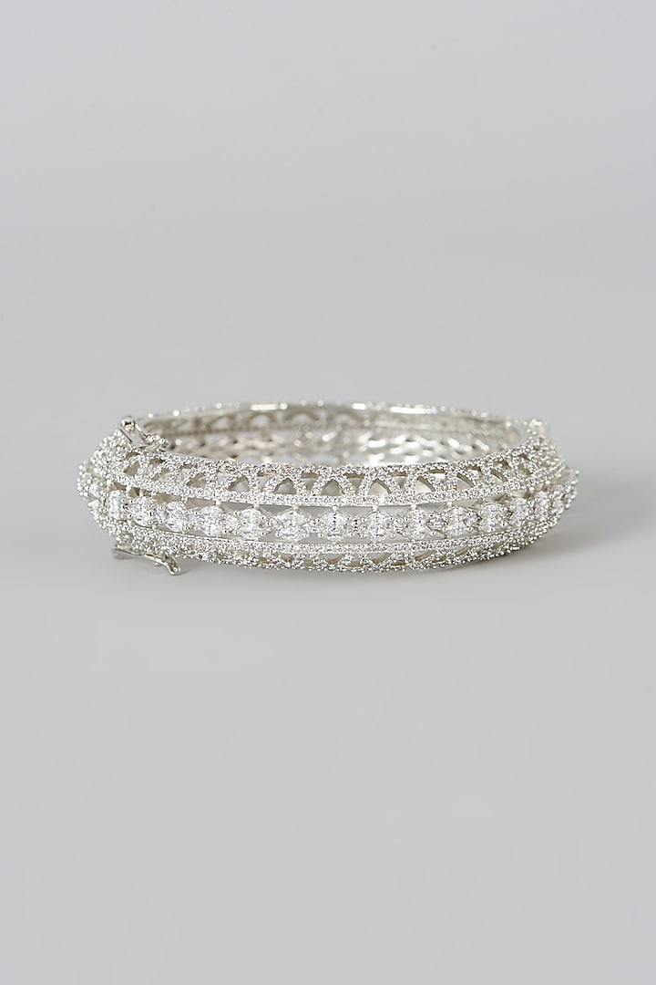 White Finish Faux Diamond Bracelet Design by Aster at Pernia's Pop Up
