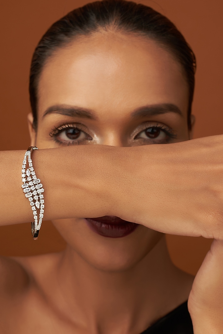 White Finish Zircon Bracelet by Aster at Pernia's Pop Up Shop