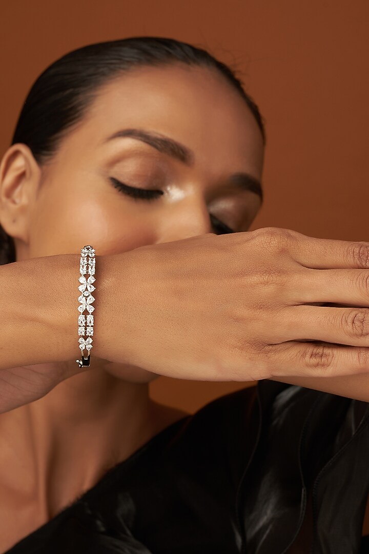 White Finish Zircon Bracelet by Aster at Pernia's Pop Up Shop
