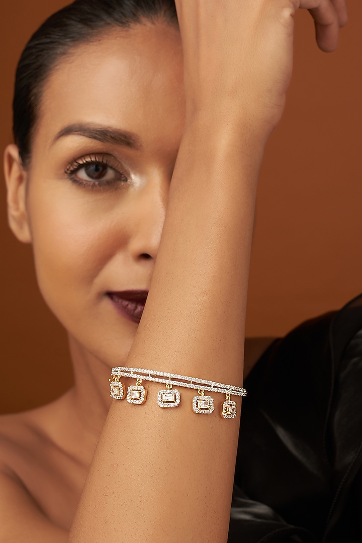 Gold Finish Zircon Bracelet by Aster at Pernia's Pop Up Shop