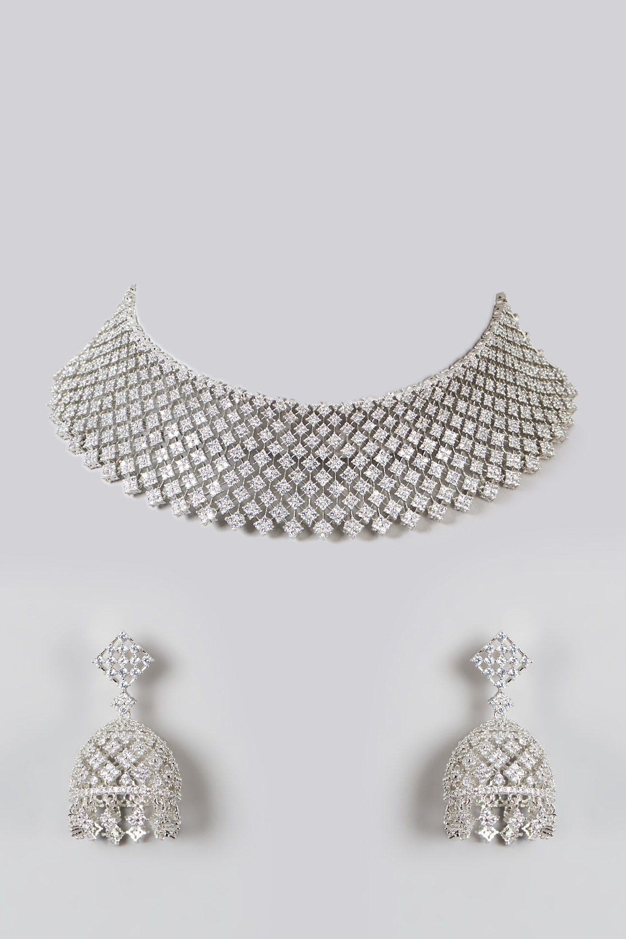 Stunning Black Diamond Choker Necklace Set