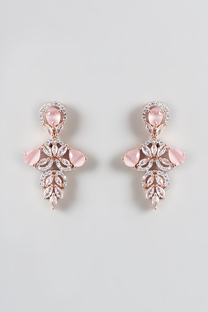 Rose Gold Finish Zircon & Pink Stones Necklace Set by Aster at Pernia's Pop Up Shop