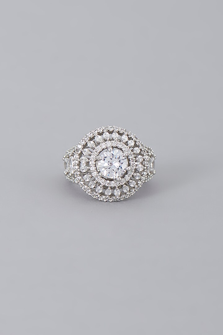 White Finish Zircon Ring by Aster at Pernia's Pop Up Shop