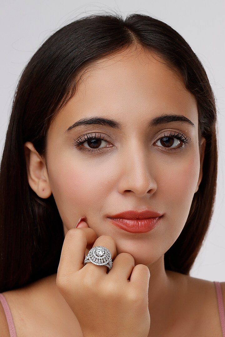 White Finish Zircon Ring by Aster at Pernia's Pop Up Shop