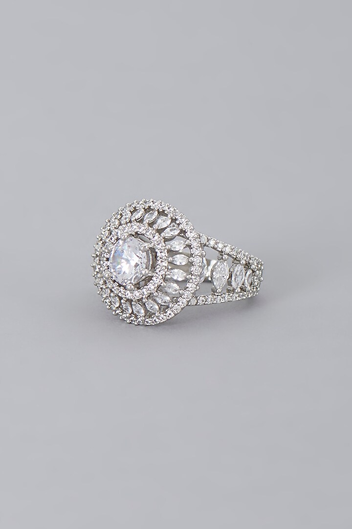 White Finish Zircon Ring by Aster at Pernia's Pop Up Shop