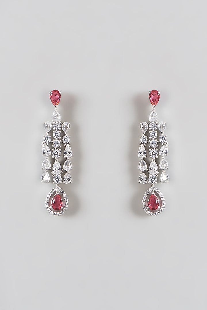 White Finish Zircon & Ruby Necklace Set by Aster at Pernia's Pop Up Shop