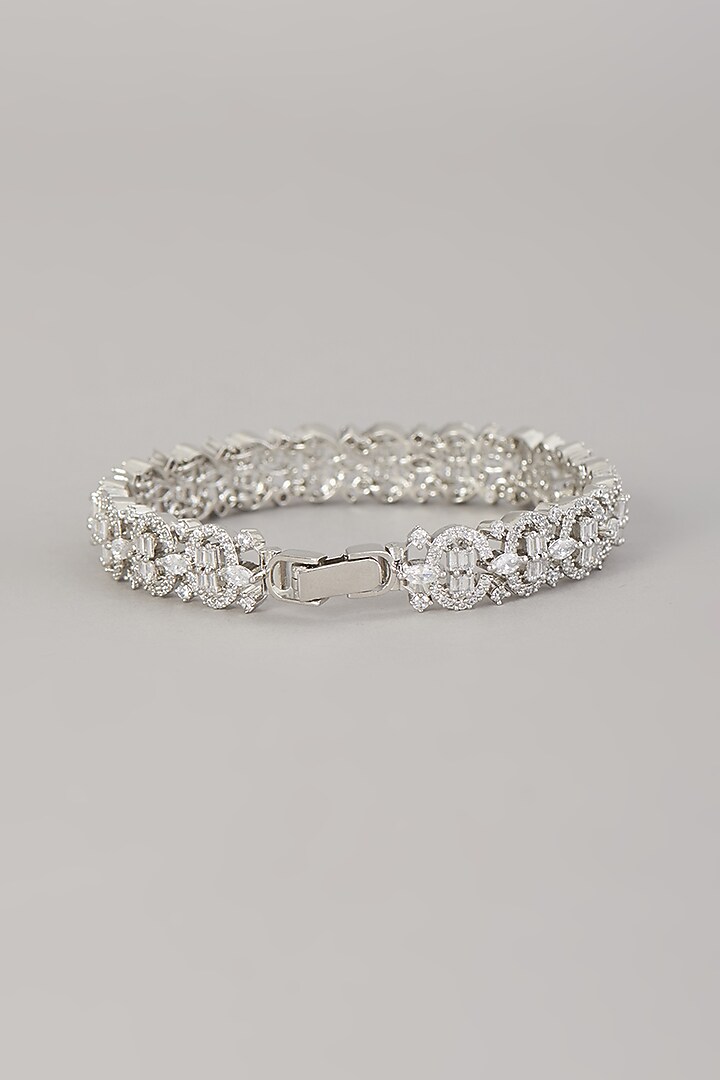 White Finish Zircon Bracelet by Aster at Pernia's Pop Up Shop