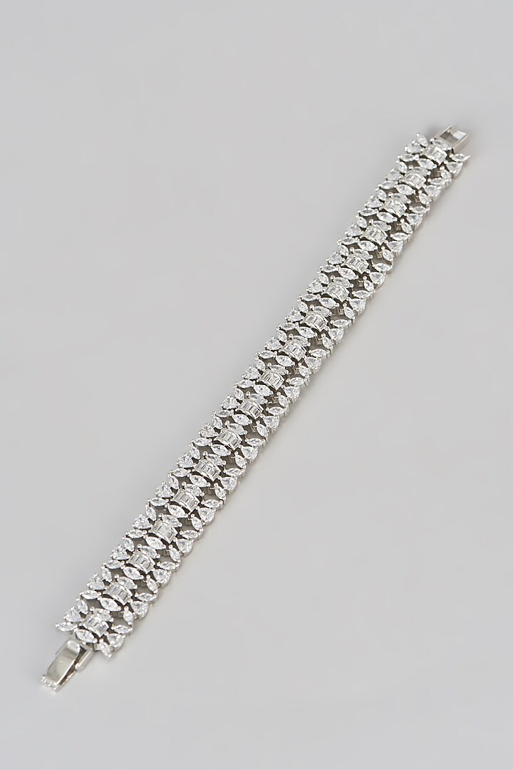 White Finish Zircon Bracelet by Aster at Pernia's Pop Up Shop