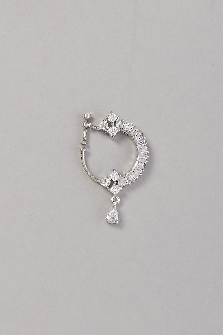 White Finish Zircon Nose Ring by Aster at Pernia's Pop Up Shop