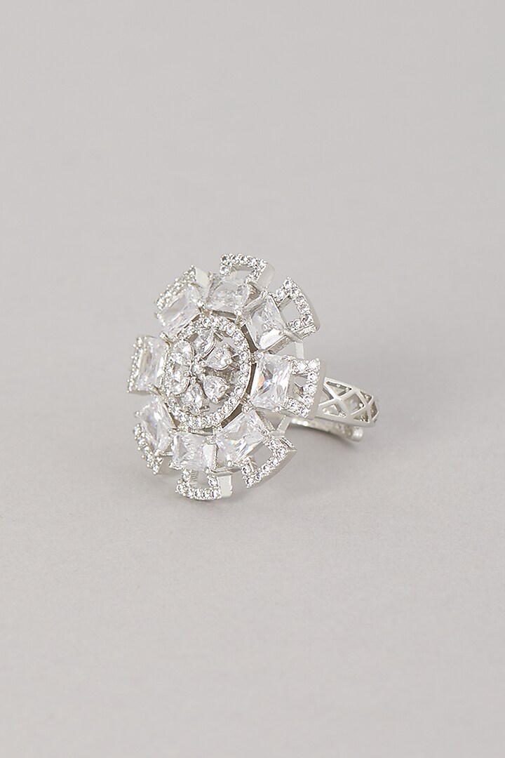 White Finish Zircon Ring by Aster at Pernia's Pop Up Shop