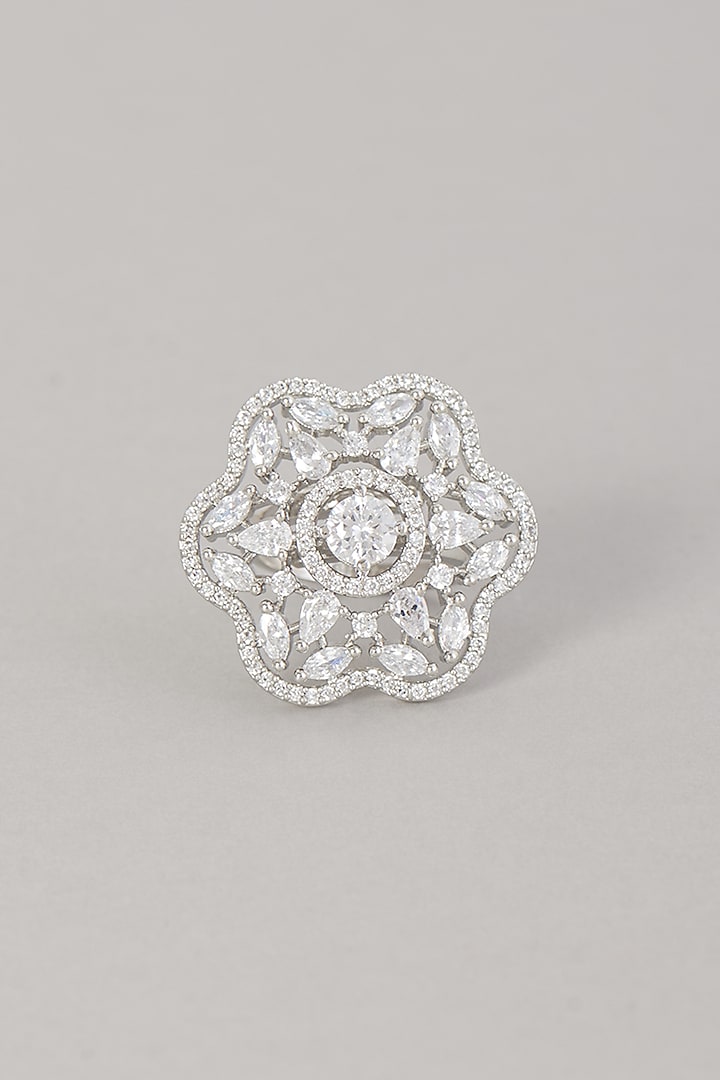 White Finish Zircon Ring by Aster at Pernia's Pop Up Shop