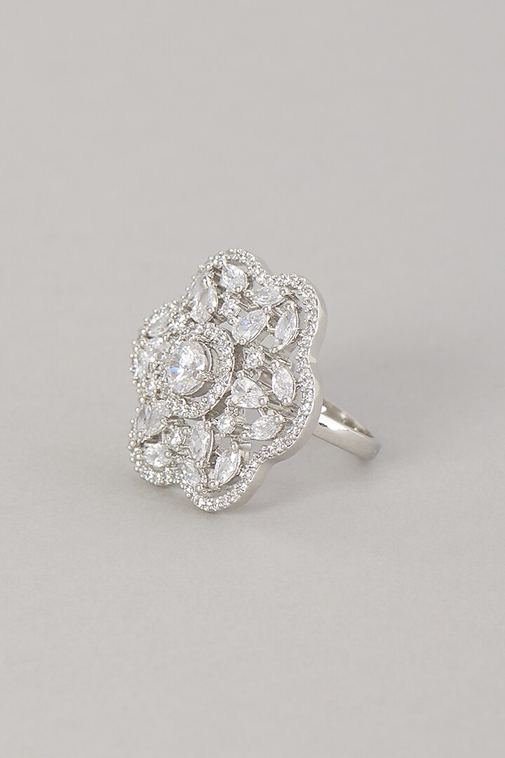 White Finish Zircon Ring by Aster at Pernia's Pop Up Shop