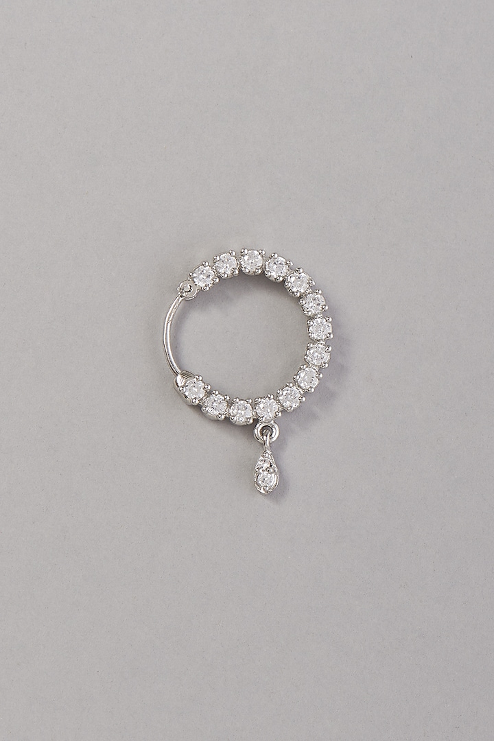 White Finish Zircon Nose Ring by Aster