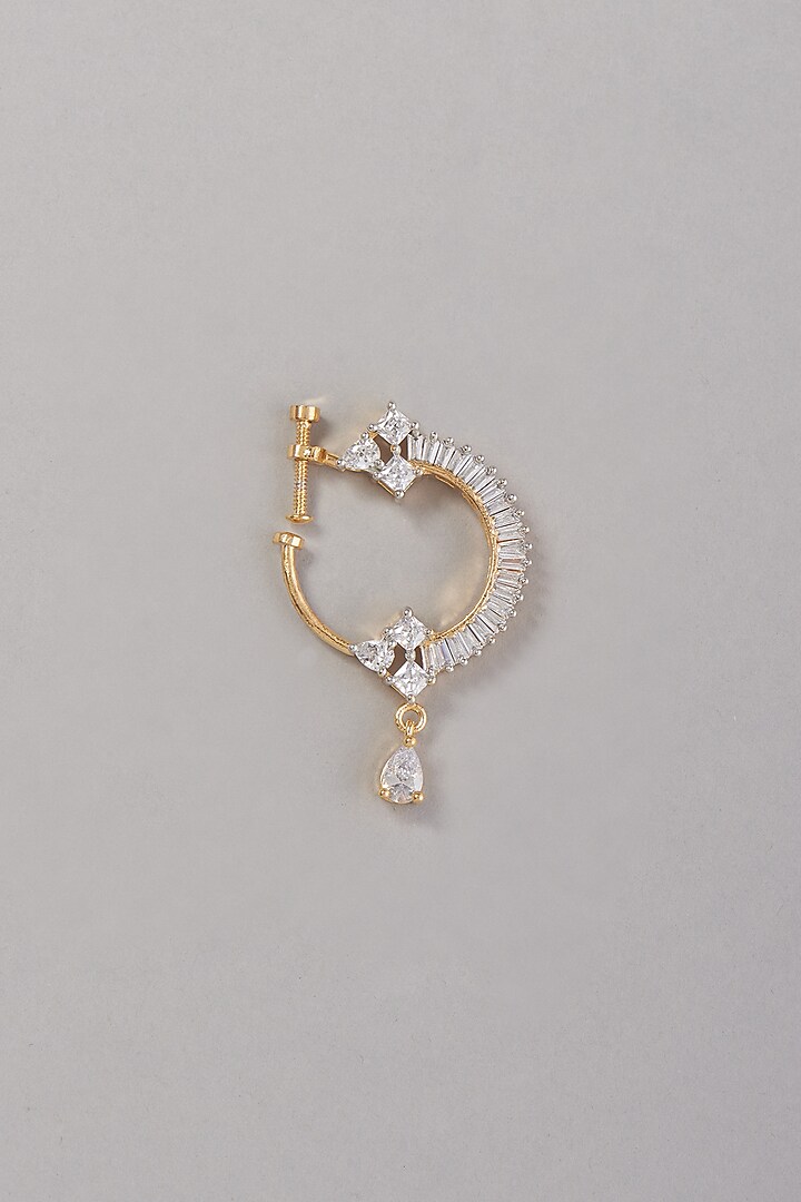 Rose Gold Finish Zircon Nose Ring by Aster at Pernia's Pop Up Shop