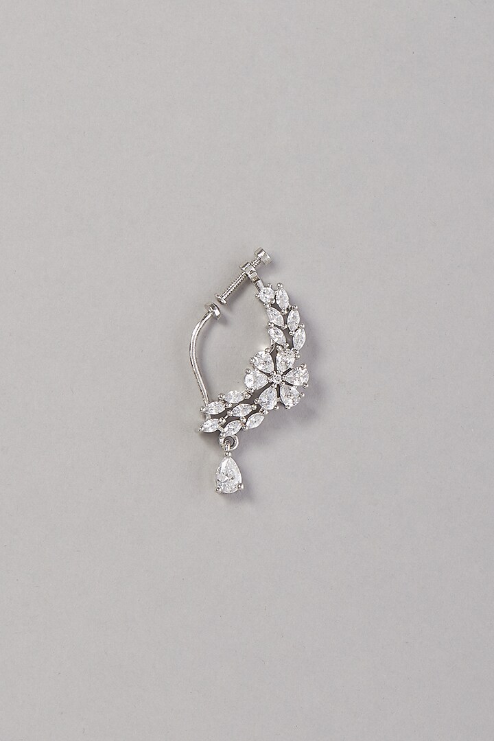 White Finish Zircon Nose Ring by Aster at Pernia's Pop Up Shop