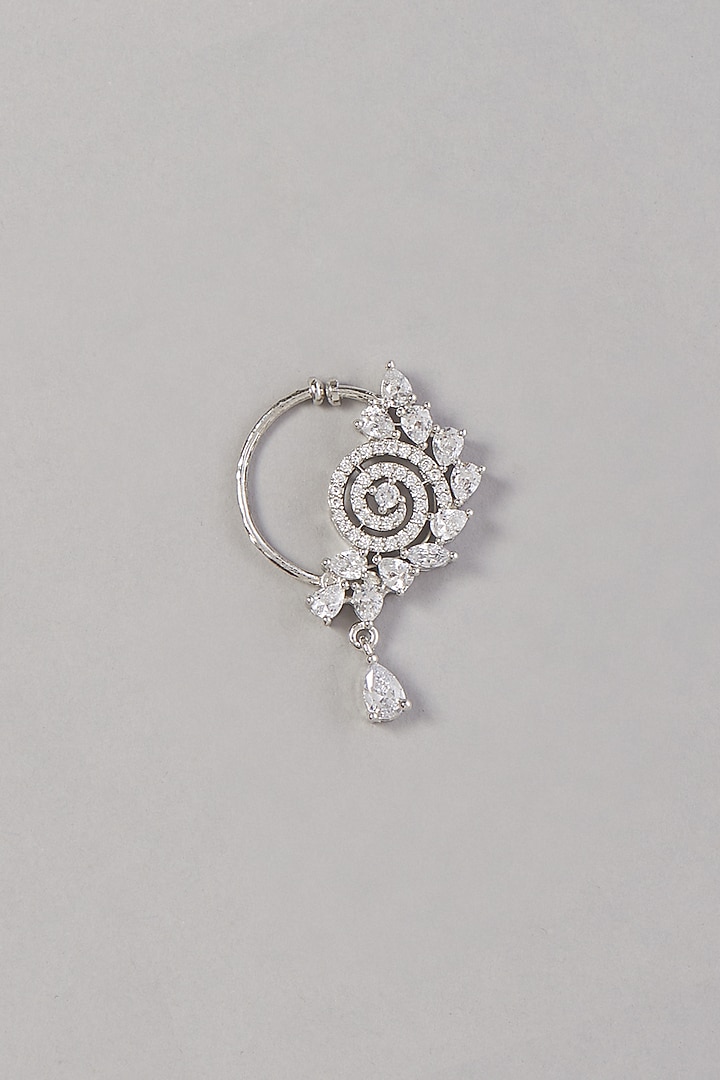 White Finish Zircon Nose Ring by Aster at Pernia's Pop Up Shop