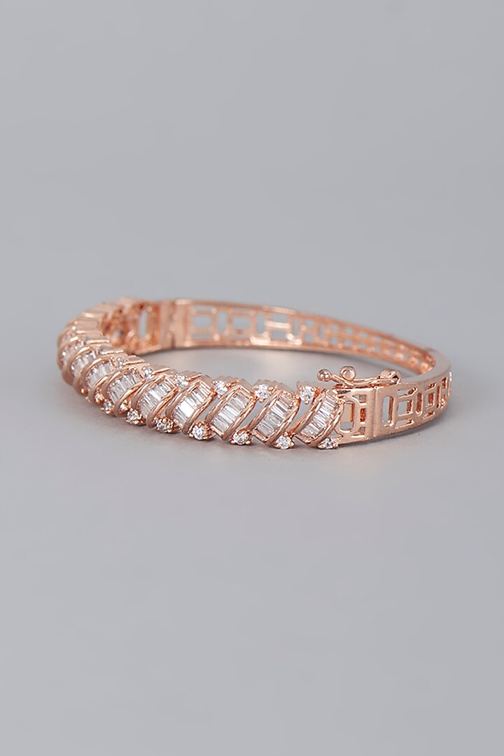 Rose Gold Finish Zircon Bracelet by Aster at Pernia's Pop Up Shop
