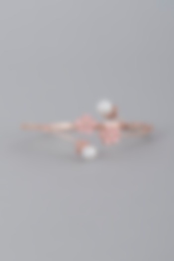Rose Gold Finish Zircon  & Pearl Bracelet by Aster at Pernia's Pop Up Shop