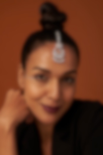 White Finish Zircon Maangtikka by Aster at Pernia's Pop Up Shop