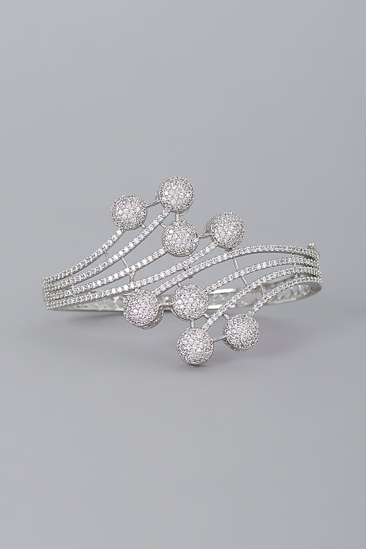 White Finish Zircon Bracelet by Aster at Pernia's Pop Up Shop