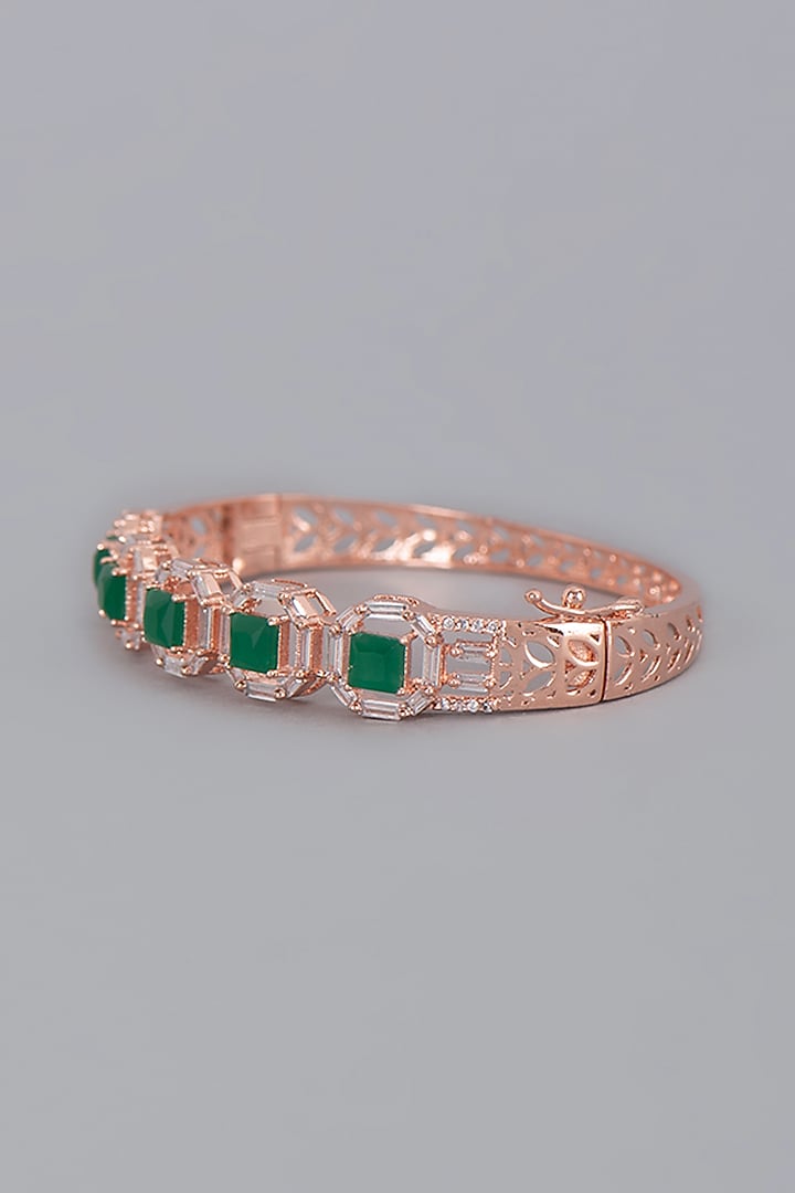 Rose Gold Finish Zircon Bracelet by Aster at Pernia's Pop Up Shop