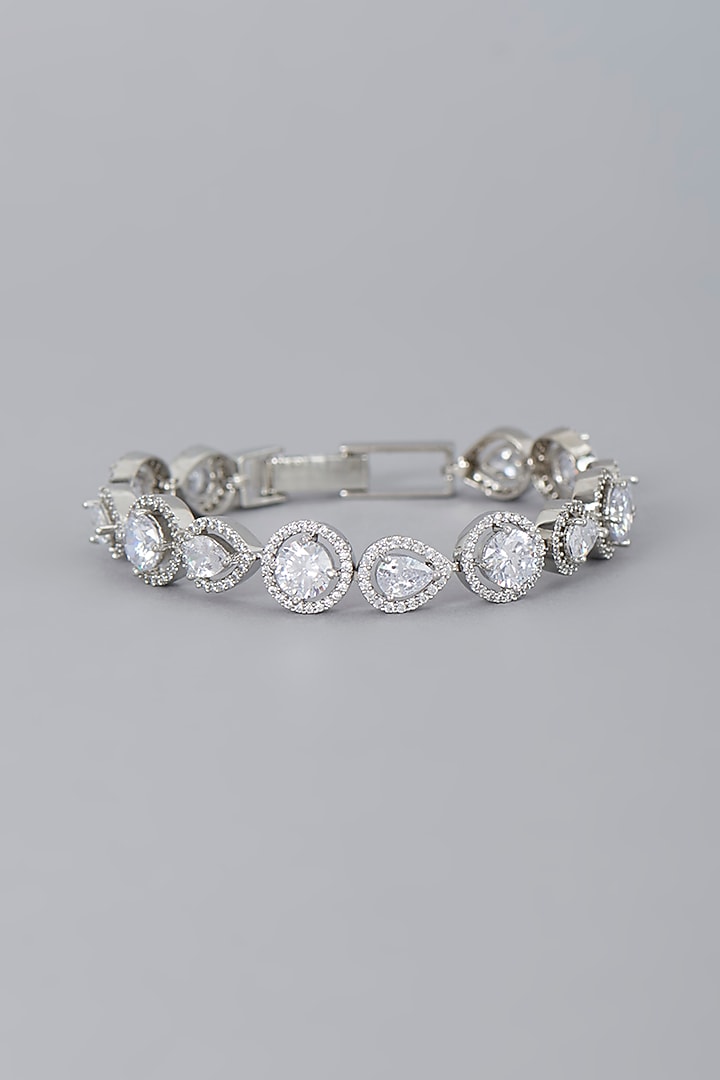 White Finish Zircon Bracelet by Aster at Pernia's Pop Up Shop
