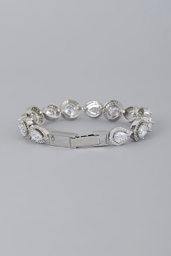 White Finish Zircon Bracelet by Aster at Pernia's Pop Up Shop