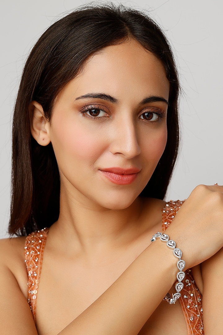 White Finish Zircon Bracelet by Aster at Pernia's Pop Up Shop