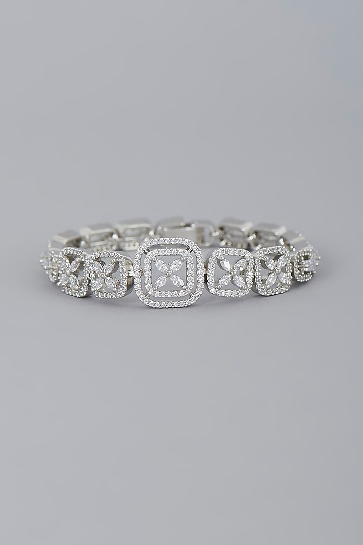 White Finish Zircon Bracelet by Aster at Pernia's Pop Up Shop