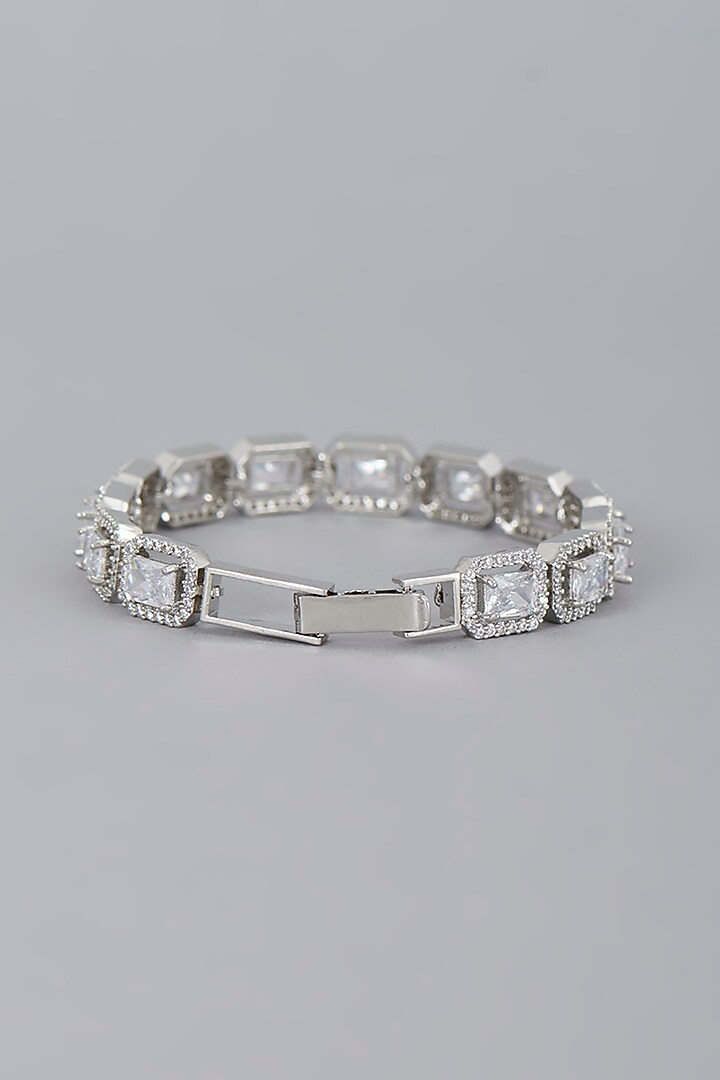 White Finish Zircon Bracelet by Aster at Pernia's Pop Up Shop