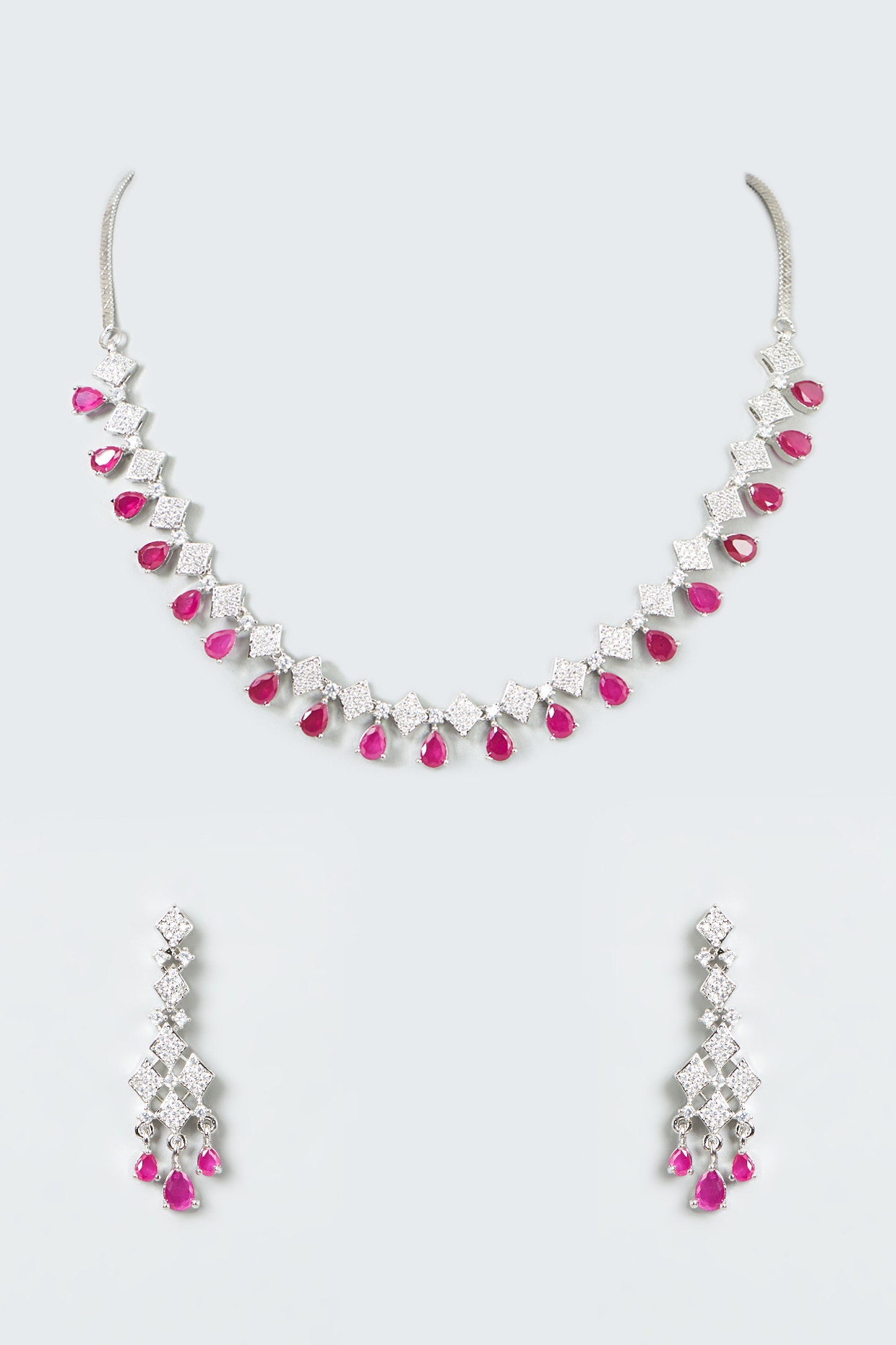 Pink Crystal Necklace - ZAYAH