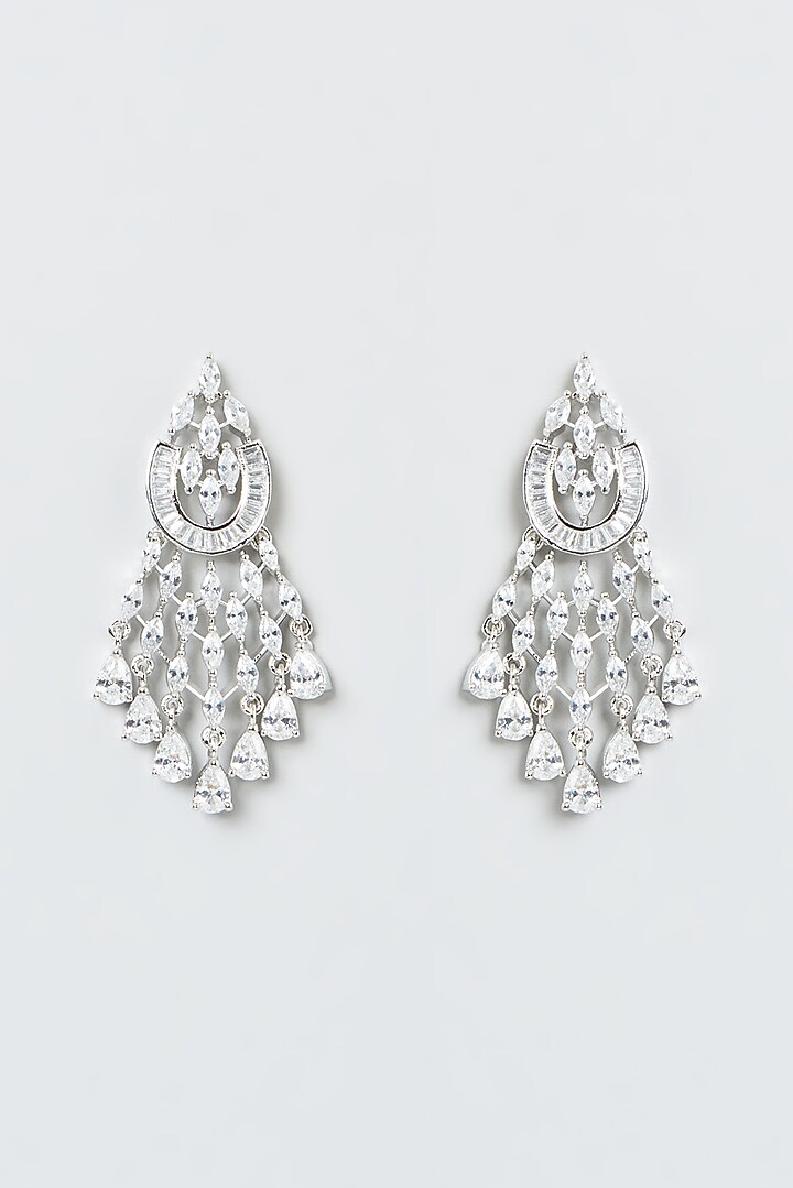 White Finish Zircons Necklace Set by Aster at Pernia's Pop Up Shop