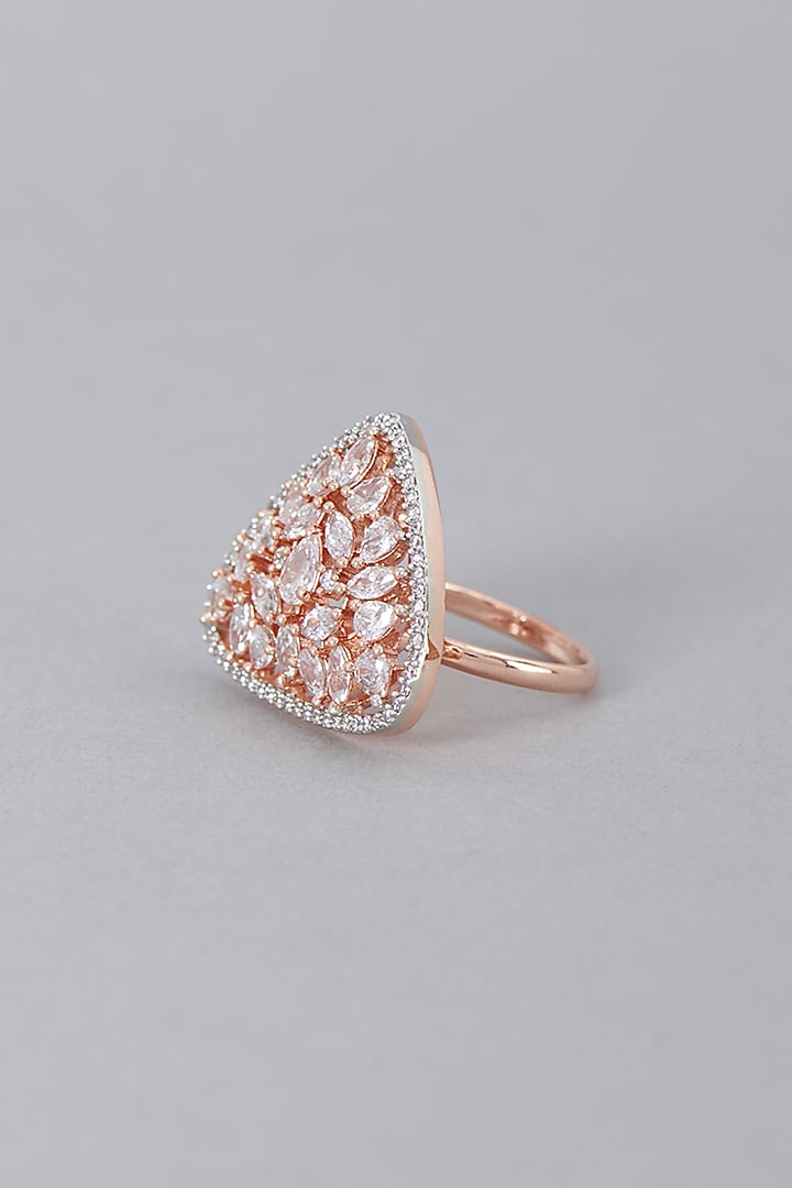 Rose Gold Finish Zircon Ring by Aster at Pernia's Pop Up Shop
